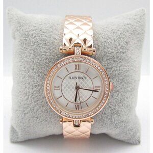 Women Ellen Tracy Quartz WR Analog 30mm Round Watch (H367) "New Battery"